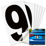 Number 9 black on white background, 5 inch vinyl sticker