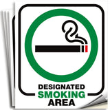 Designated Smoking Area Signs – Aluminum & Vinyl, 7 x 10 & 6 x 7 in