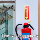 Fire extinguisher sign – glow in the dark plastic, 5-pack