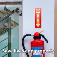 Fire extinguisher sign – glow in the dark plastic, 5-pack