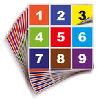 Square Consecutive Number Stickers - 1 to 100
