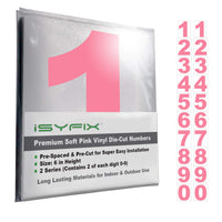 iSYFIX vinyl number stickers – Pink