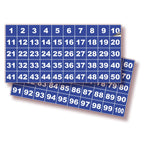 Square Consecutive Number Stickers - 1 to 100