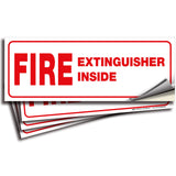 Fire Extinguisher Inside Stickers – 8 x 3 in Vinyl, 4-Pack, 3 Colors