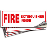 Fire Extinguisher Inside Stickers – 8 x 3 in Vinyl, 4-Pack, 3 Colors