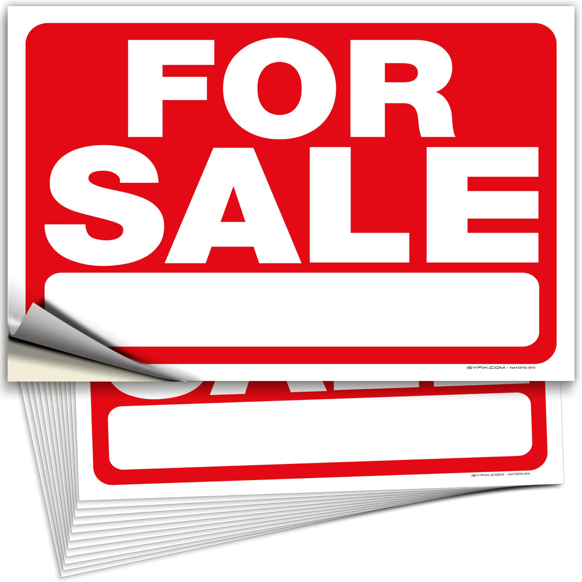 For Sale Signs for Car – Red Vinyl Decals, 10 x 7 & 14 x 10 in