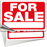 For Sale Signs for Car – Red Vinyl Decals, 10 x 7 & 14 x 10 in