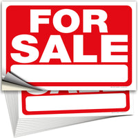 For Sale Signs for Car – Red Vinyl Decals, 10 x 7 & 14 x 10 in
