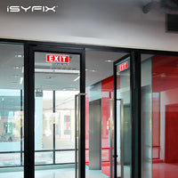 Exit sign with directional arrows — adhesive vinyl, standard, 12 x 4 inch