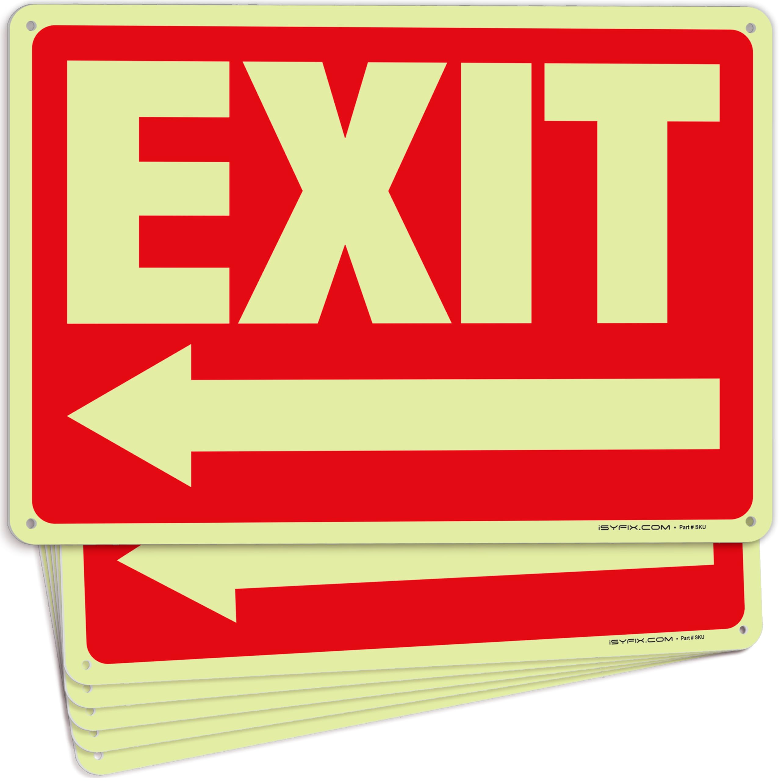 Exit Signs - Glow in the Dark Red