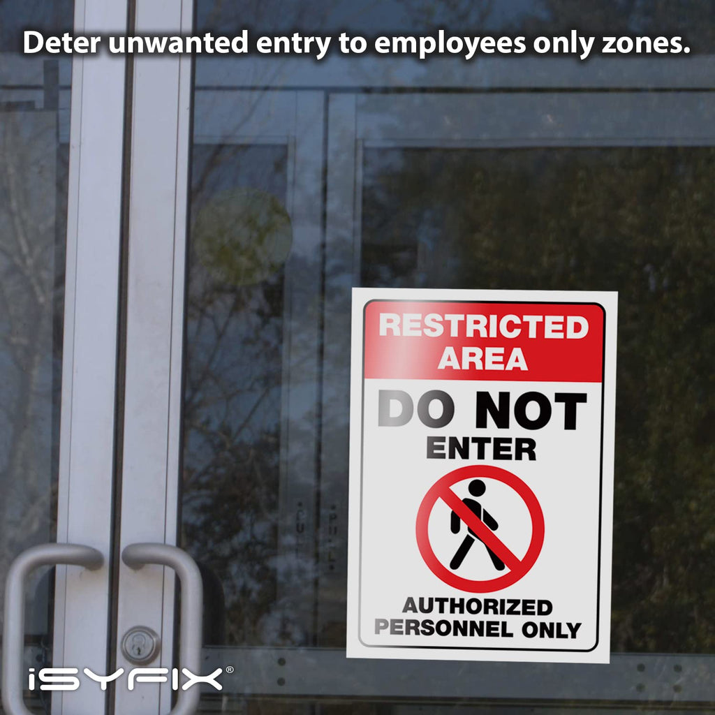 Restricted Area, Do Not Enter, Authorized Personnel Only Signs Stickers