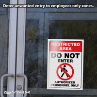 Restricted Area, Do Not Enter, Authorized Personnel Only Signs Stickers