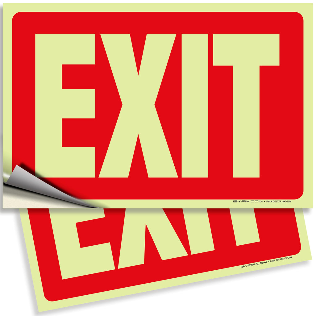 Exit Signs - Glow in the Dark Red