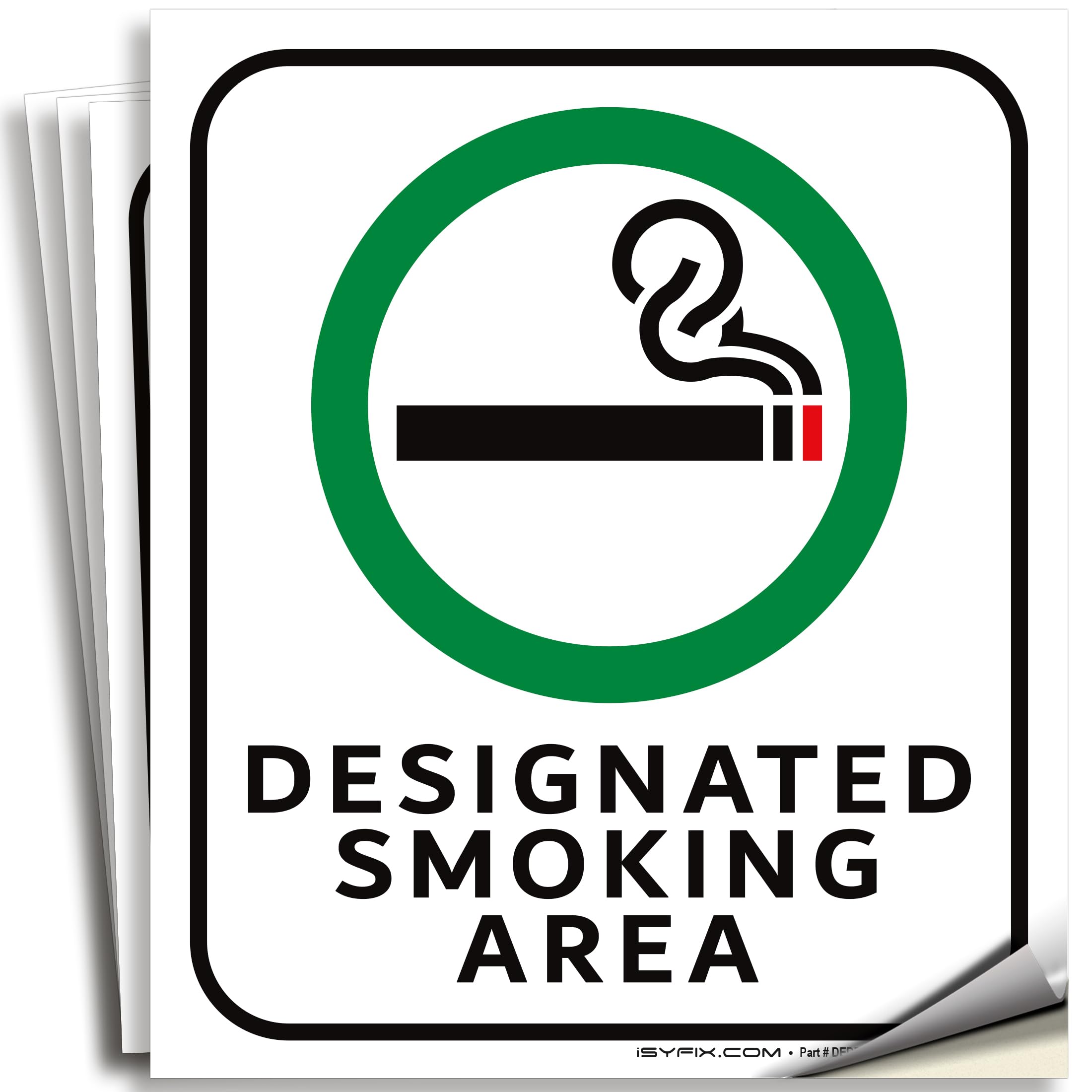 Designated Smoking Area Signs Sticker