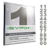 iSYFIX vinyl number stickers – Silver