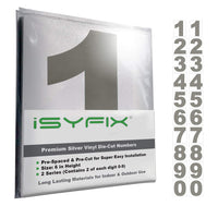 iSYFIX vinyl number stickers – Silver