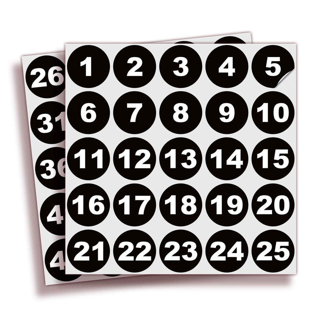 Consecutive Number Stickers - 1 to 50
