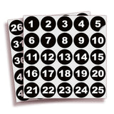 Consecutive Number Stickers 1–50 — Vinyl Inventory & Bin Labels