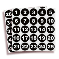 Consecutive Number Stickers 1–50 — Vinyl Inventory & Bin Labels