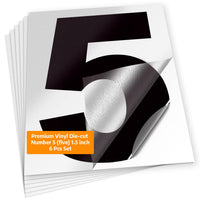 Number 5 vinyl sticker – black