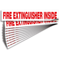 Fire Extinguisher Inside Stickers — Reflective Vehicle Decals, 5 & 10-Pack