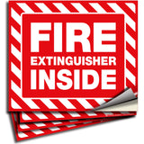 Fire Extinguisher Inside Stickers – Vinyl Decals, 5 x 4 & 7 x 6 in