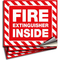 Fire Extinguisher Inside Stickers – Vinyl Decals, 5 x 4 & 7 x 6 in