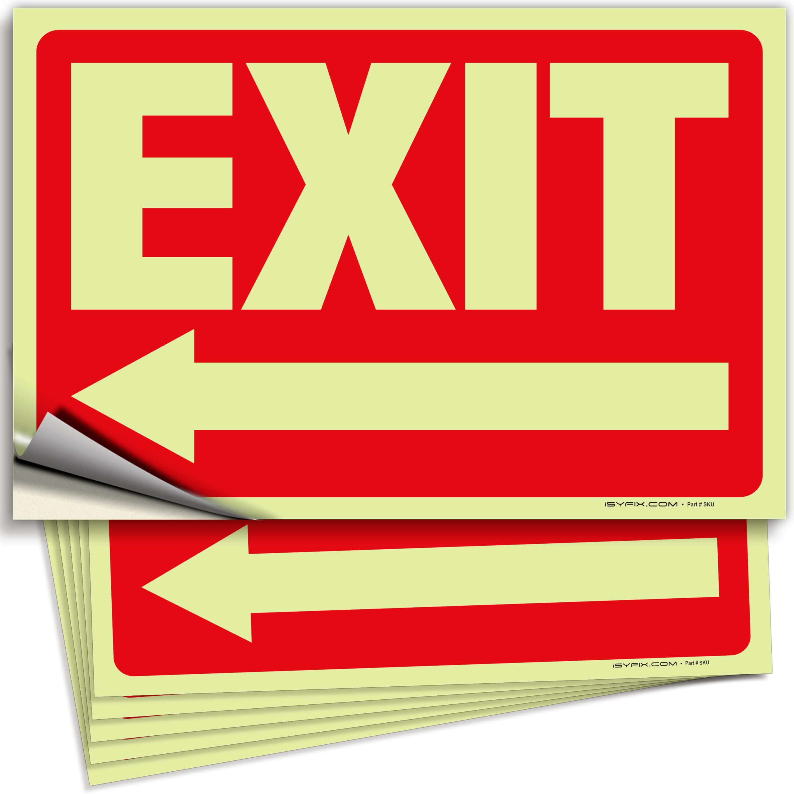 Exit Signs - Glow in the Dark Red