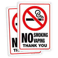 No Smoking No Vaping Sign – Aluminum, Vinyl & Plastic, 3 Sizes