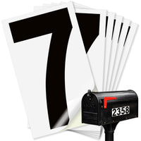 Number 7 black on white background, 2 inch vinyl sticker