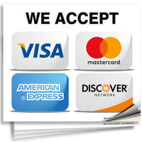 Credit Card Sticker Signs - 7 x 6 in