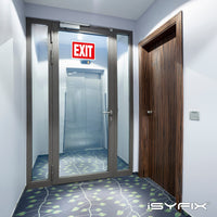 Exit sign sticker – adhesive vinyl, 14x10 in, 2-pack, view 2