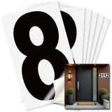 Number 8 black on white background, 6 inch vinyl sticker