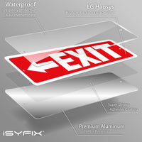 Exit sign with directional arrows — aluminum, left arrow, 12 x 4 inch