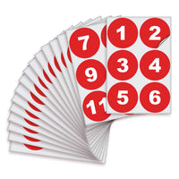 Consecutive Number Stickers 1–100 – Round Vinyl Labels, 7 Colors
