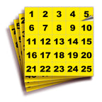 Square Consecutive Number Stickers - 1 to 100