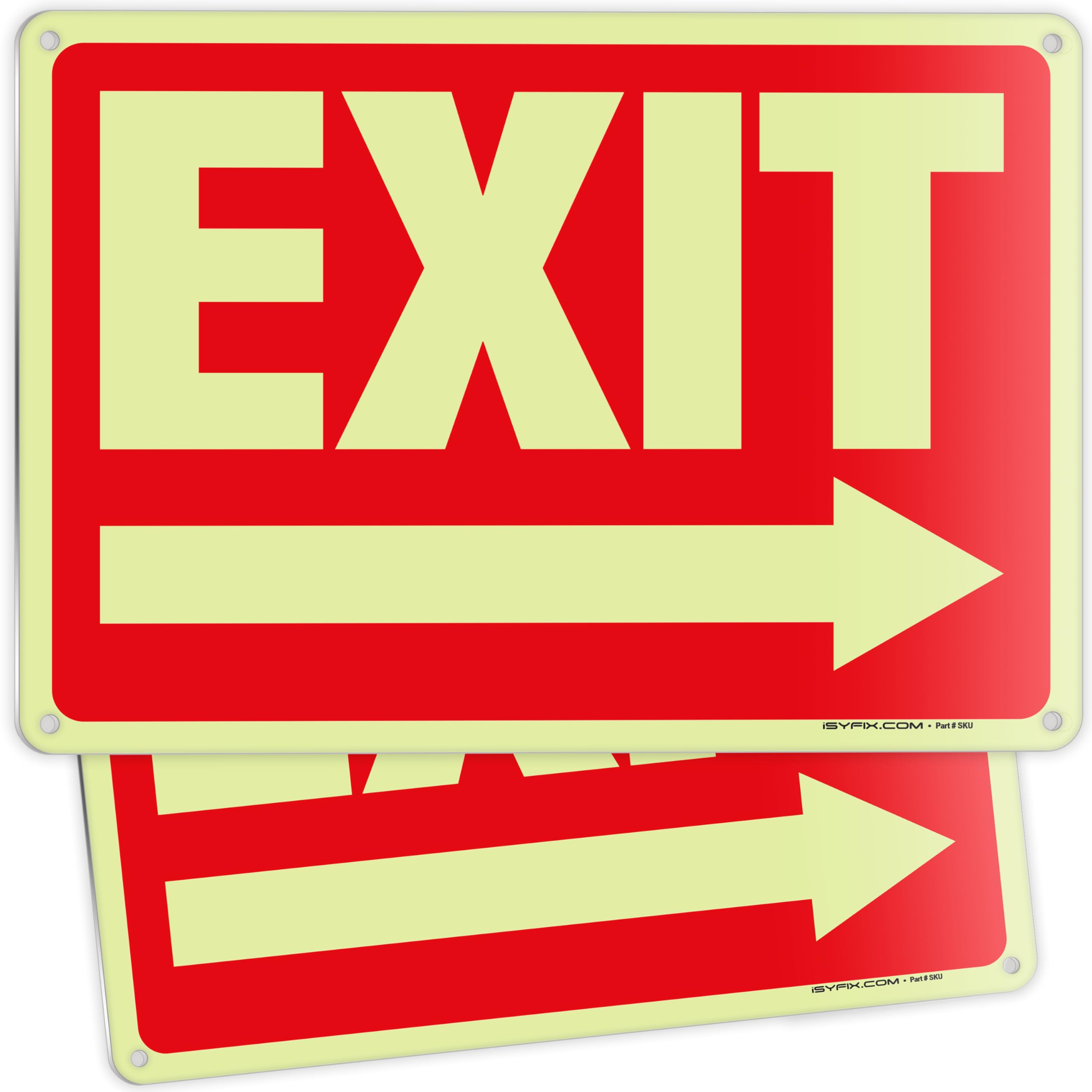 Exit Signs - Glow in the Dark Red