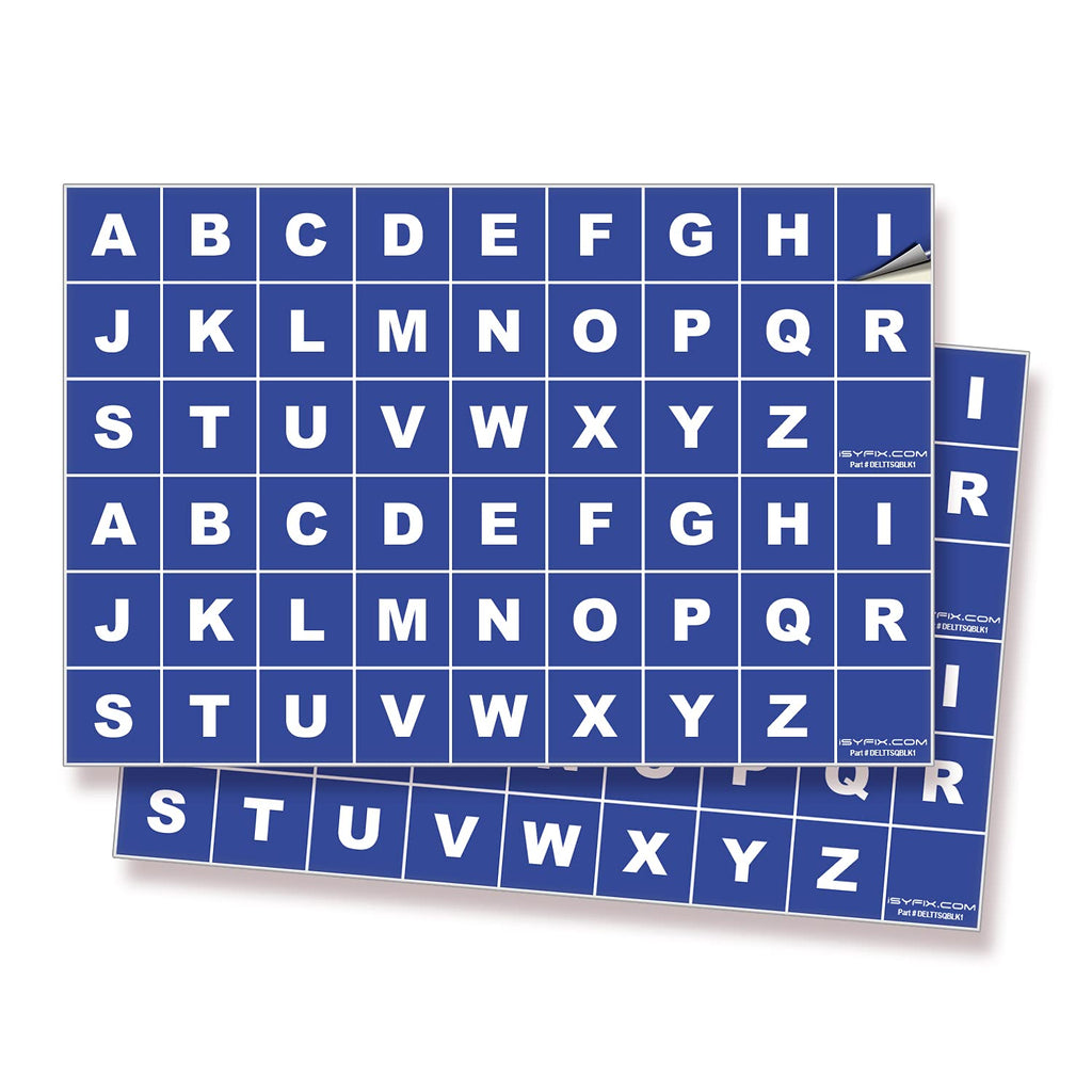 Square Letters Stickers - A to Z