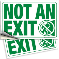 Not an Exit Sign Stickers – Vinyl Decals, 2-Pack, 10 x 7 in