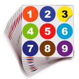 Consecutive Number Stickers 1–100 – Round Vinyl Labels, 7 Colors