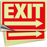 Glow in the Dark Exit Signs – Red, Arrow Options, 10 x 7 in