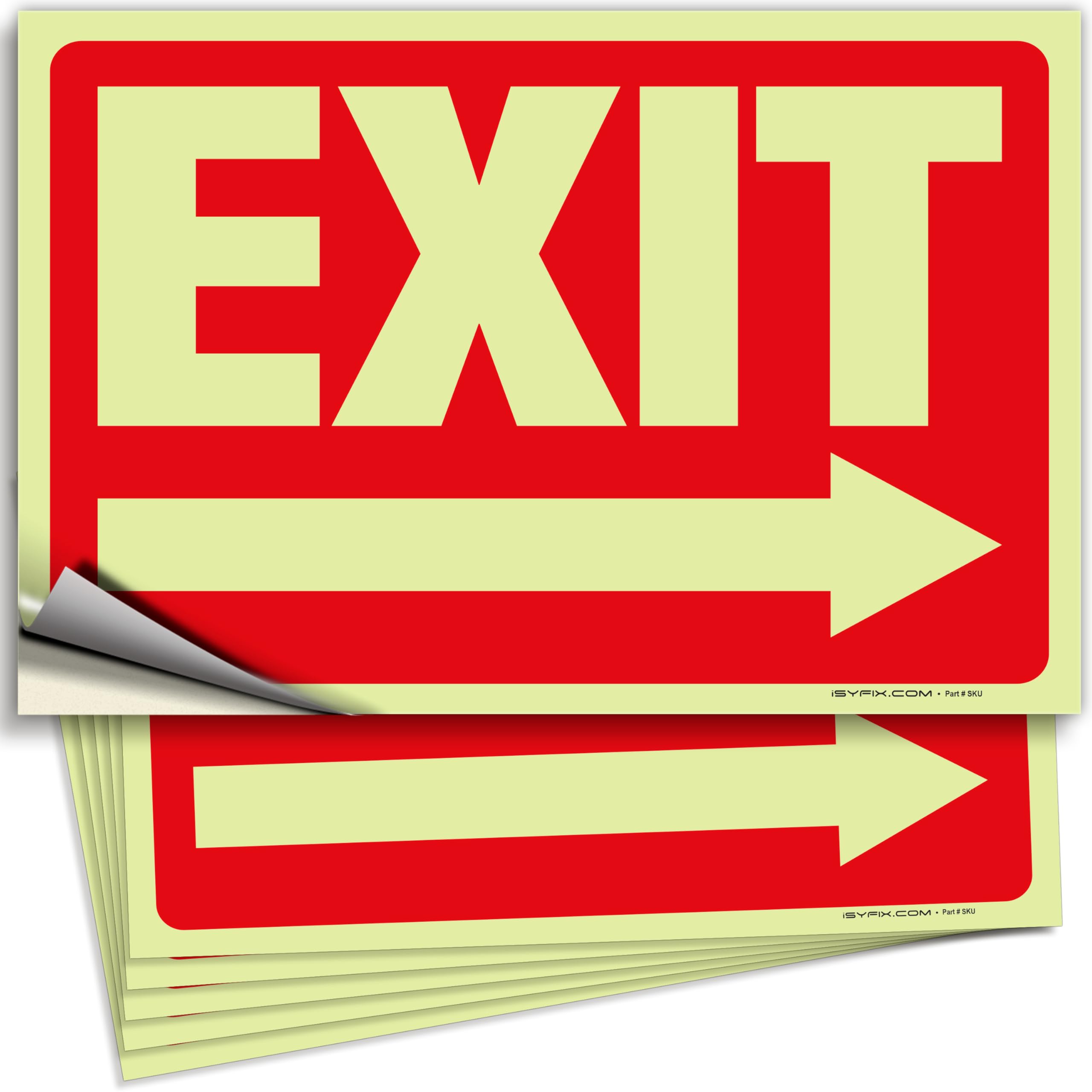 Exit Signs - Glow in the Dark Red