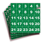 Square Consecutive Number Stickers - 1 to 100