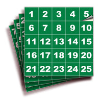 Square Consecutive Number Stickers 1–100 – Vinyl Labels, 7 Colors