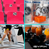Black vinyl number stickers with background - product gallery