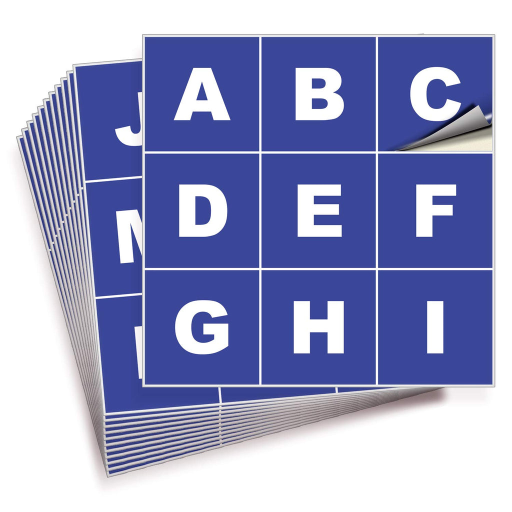 Square Letters Stickers - A to Z