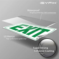 Exit sign sticker – adhesive vinyl, 10x7 in, 2-pack, view 7
