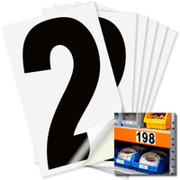 Number 2 black on white background, 3 inch vinyl sticker
