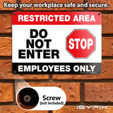 Restricted area employees only sign – 10x7 in, view 5