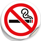 No Smoking Signs Stickers - 6 Pack